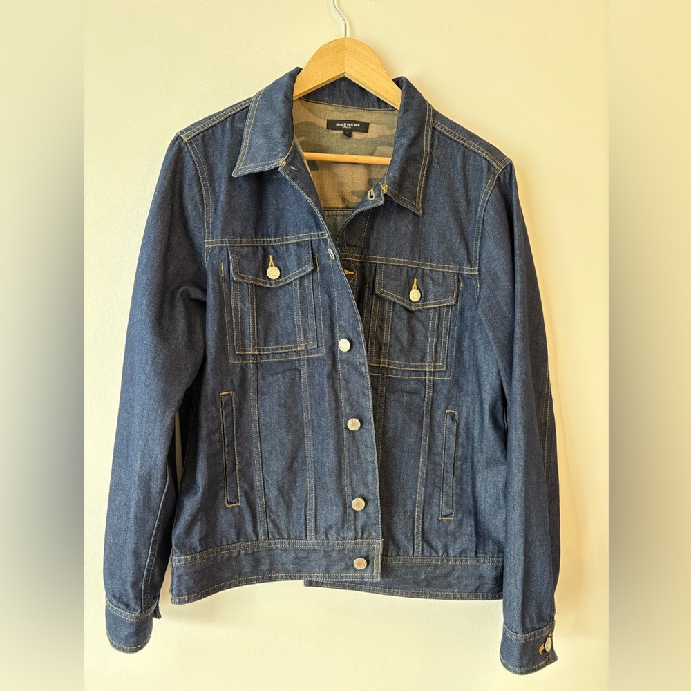 GIVENCHY Men’s Dark Blue Denim Jacket, Size Large